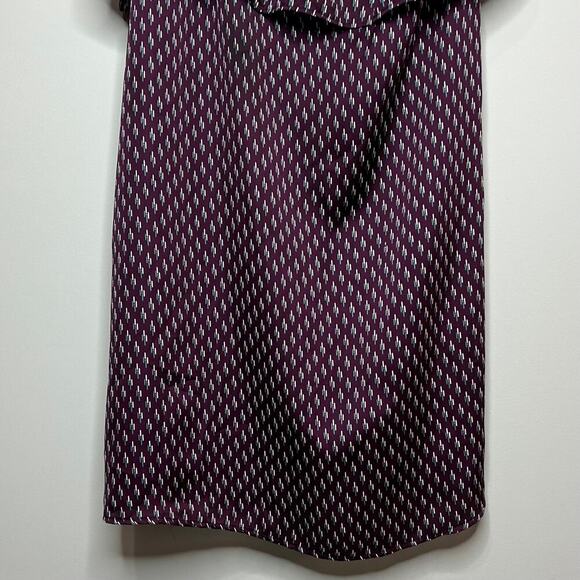 GLAM 1 Shoulder Ruffle Dress Size L Burgundy Abstract Print - Picture 3 of 8